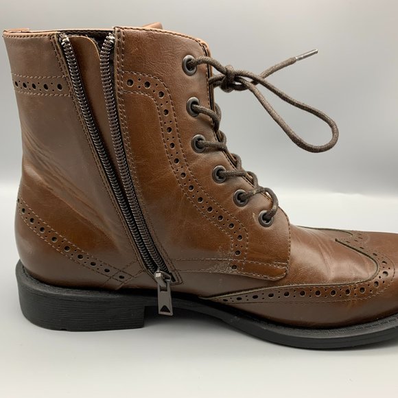 Unlisted Kenneth Cole Men\'s 8.5 Blind Sided Wingtip Perforated Brown Side Zip main image 6
